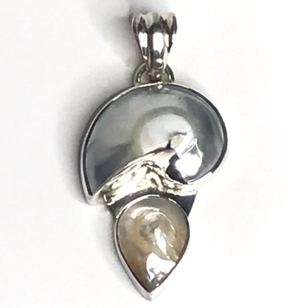 New Lovely sterling abalone shell pendent 925